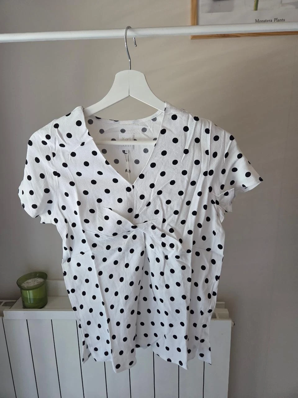 Blouse/Shirt/Top Karl Marc John white with black polka dots • Flowy size XS New – photo 3